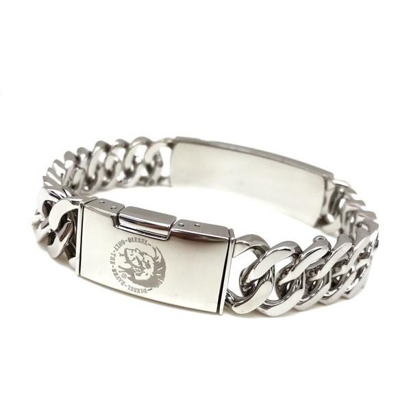 DIESEL ディーゼル シルバー ブレスレット DX0326040 : WOODNET DIESEL ディーゼル シルバー ブレスレット DX0326040 : WOODNET