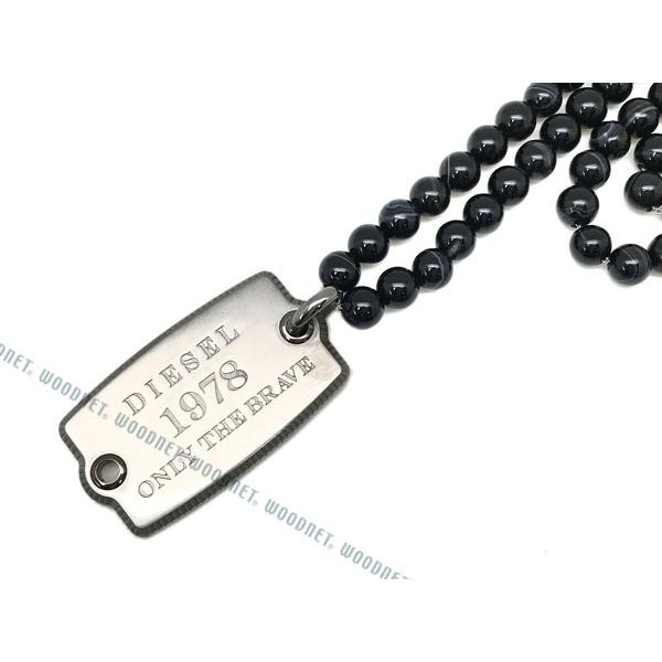 DIESEL ディーゼル プレート ブラック×シルバー ネックレス DIESEL ディーゼル プレート ブラック×シルバー ネックレス