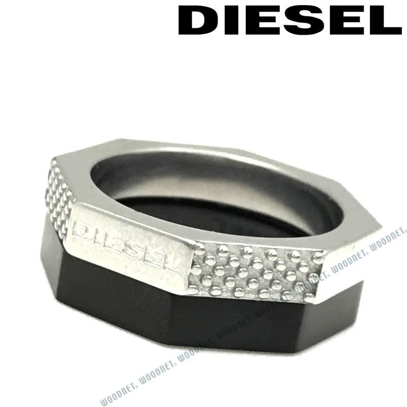 DIESEL（ディーゼル） シルバー×ブラック ダブル リング・指輪 