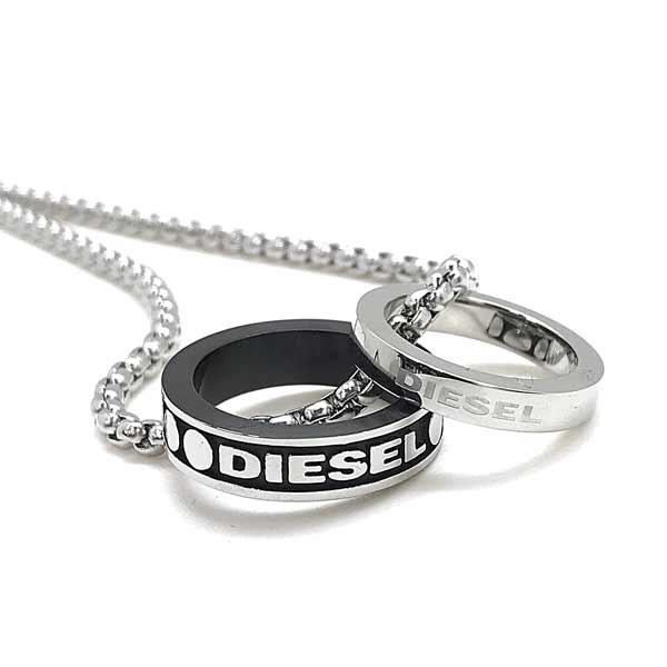 DIESEL ディーゼル ネックレス ダブルリング シルバー DX1168040 :DX1168040:WOODNET - 通販