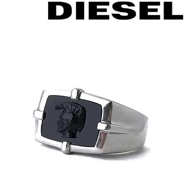 DIESEL（ディーゼル） シルバー ブラック リング DIESEL（ディーゼル） 【在庫処分特価】DIESEL シルバー×ブラック