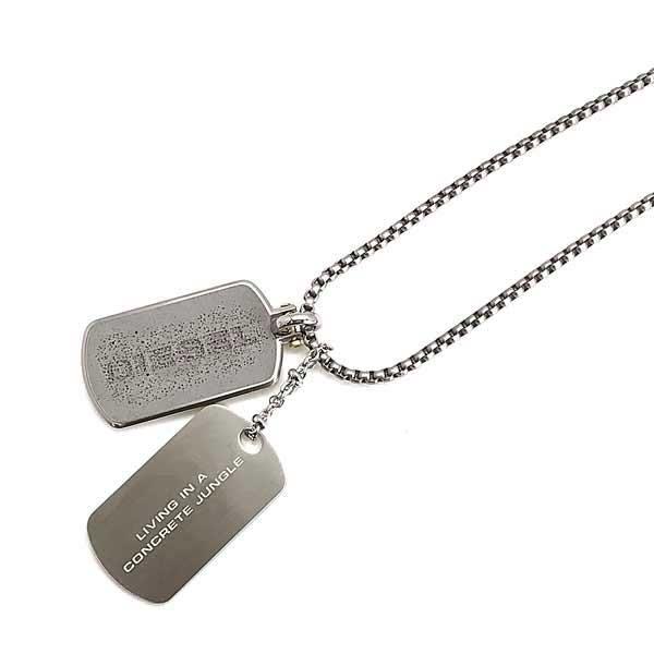 DIESEL（ディーゼル） ダブルプレート クラッシュ加工 マットシルバー