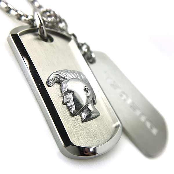 DIESEL ネックレス ブランド ダブルプレート マットシルバー DIESEL ネックレス ブランド ダブルプレート マットシルバー