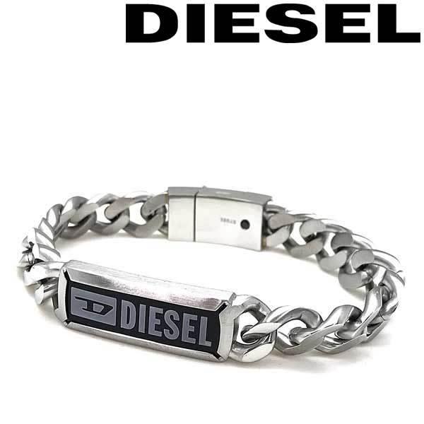 dieselディーゼル チェーンブレスレットDX1243040 プレートstil DIESEL（ディーゼル） ブレスレット ブランド シルバー DX1243040