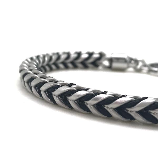 DIESEL ディーゼル ブレスレット ブランド マットシルバー×ブラック