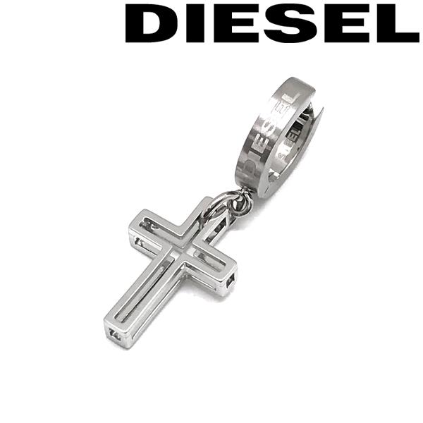 DIESEL シルバー片耳用ピアス DIESEL（ディーゼル） 片耳用ピアス ブランド シルバー クロス 十字架