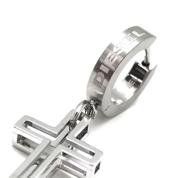 DIESEL ディーゼル 片耳用ピアス ブランド シルバー クロス DIESEL ディーゼル 片耳用ピアス ブランド シルバー クロス