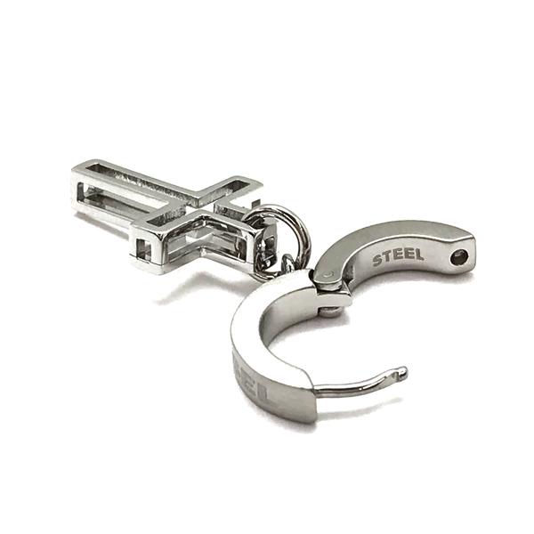 DIESEL ディーゼル 片耳用ピアス ブランド シルバー クロス DIESEL ディーゼル 片耳用ピアス ブランド シルバー クロス