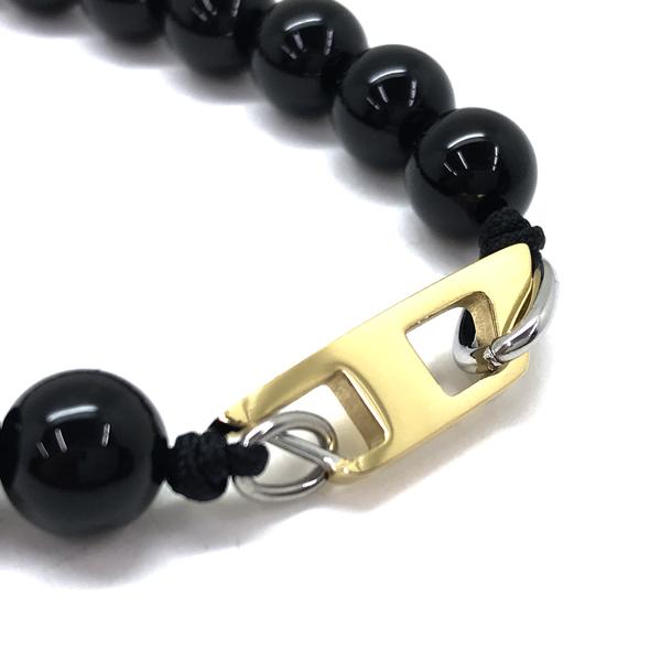 DIESEL（ディーゼル） ブレスレット ブランド ブラック×ゴールド Dロゴ