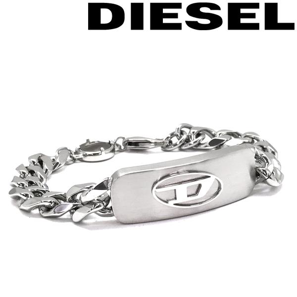 DIESEL ブレスレット Dロゴ マンテル シルバーカラー DIESEL（ディーゼル） ブレスレット ブランド シルバー×マットシルバー