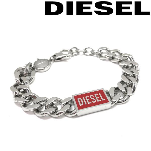 DIESEL（ディーゼル） ブレスレット ブランド シルバー×レッド