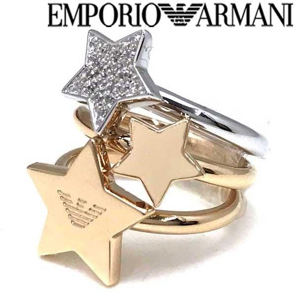 EMPORIO ARMANI エンポリオアルマーニ ゴールド×シルバー 3連リング・指輪 EG3366221 :EG3366221