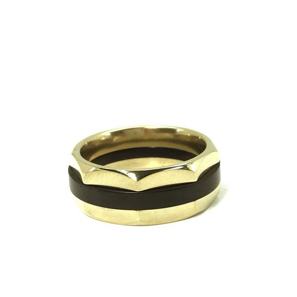 Emporio Armani エンポリオアルマーニ ゴールド ブラック リング 指輪 Egs Egs Woodnet 通販 Yahoo ショッピング