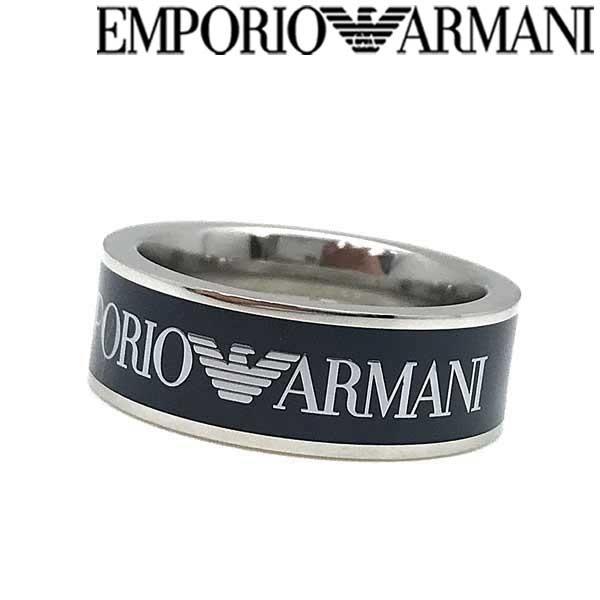EMPORIO ARMANI エンポリオアルマーニ ネイビー×シルバー リング・指輪 EGS2607040 :EGS2607040