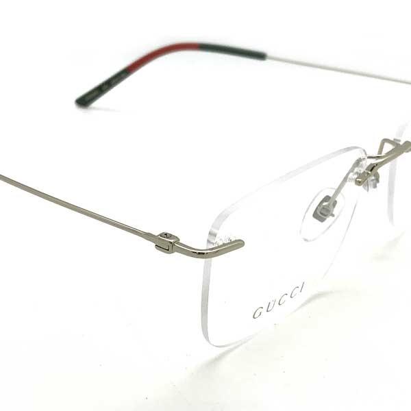 GUCCI グッチ シャンパンゴールド 縁無し メガネフレーム ブランド 眼鏡 2pt GUC-GG-0399O-004 GUCCI シャンパンゴールド 縁無し メガネフレーム 眼鏡