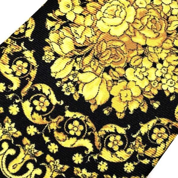 VERSACE（ヴェルサーチェ） ベルサーチ ネクタイ ブラック×イエロー