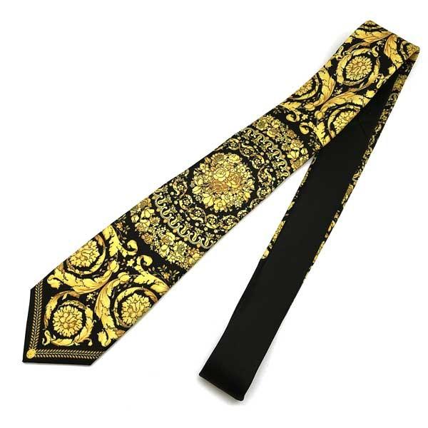 VERSACE ヴェルサーチェ ベルサーチ ネクタイ ブラック×イエロー