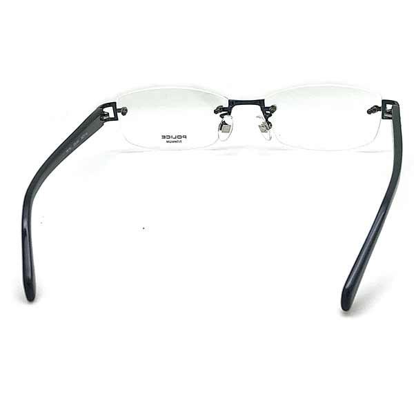 POLICE（ポリス） 縁無し メガネフレーム ブランド ネイビー 眼鏡