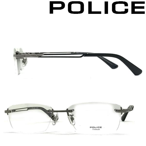 POLICE（ポリス） メガネフレーム ブランド シャイニーガンメタル 縁