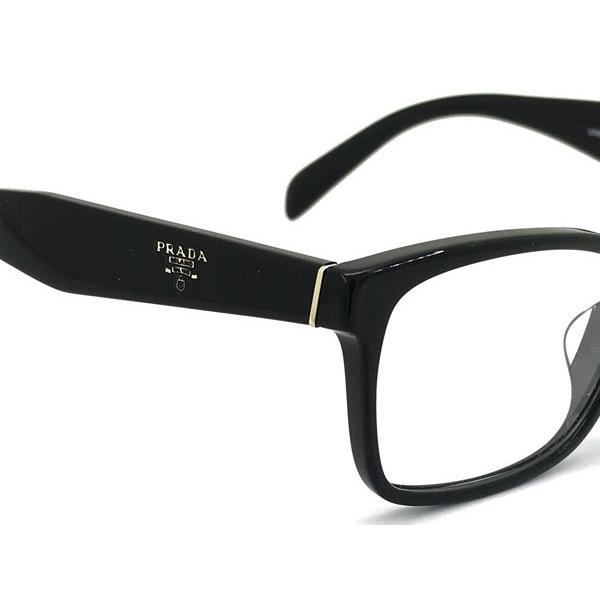 PRADA プラダ メガネフレーム PR18TVF 黒 ブラックフレーム ブランド ファッション 小物 アイウェア ※度入りレンズが入っております PRADA（プラダ） メガネフレーム ブランド ブラック 18TVF-1AB1O1