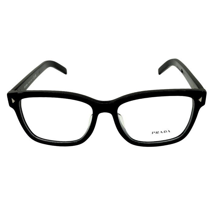 PRADA ブラックオーバルフレームメガネ ケース付き　度無し　日本製 PRADA（プラダ） 訳あり 店頭展示品/外箱なし メガネ フレーム 国内
