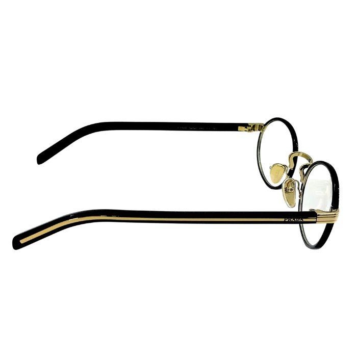 【新品未使用】PRADA メガネ 眼鏡 ゴールドフレーム PRADA（プラダ） メガネフレーム 眼鏡 めがね ブラック×ライトゴールド