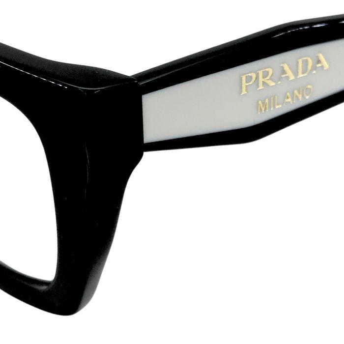 PRADA ヴィンテージメガネフレーム ブラック PRADA（プラダ） メガネフレーム 眼鏡 めがね ブラック×ホワイト 黒