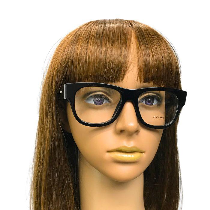 PRADA メガネフレーム プラダ 眼鏡 めがね ブラック 黒 prd08vu-16k101 ブランド/メンズ&レディース/度付き・伊達・老眼鏡 レンズ交換対応