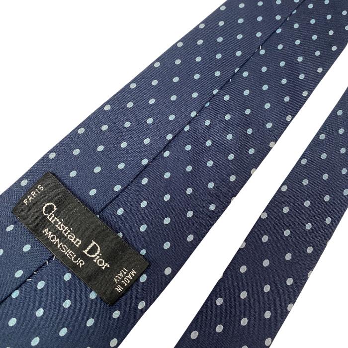 Christian Dior ディオール イタリア製 ナロータイ ネイビー 細身 Christian Dior 【中古】【やや傷や使用感あり】Christian