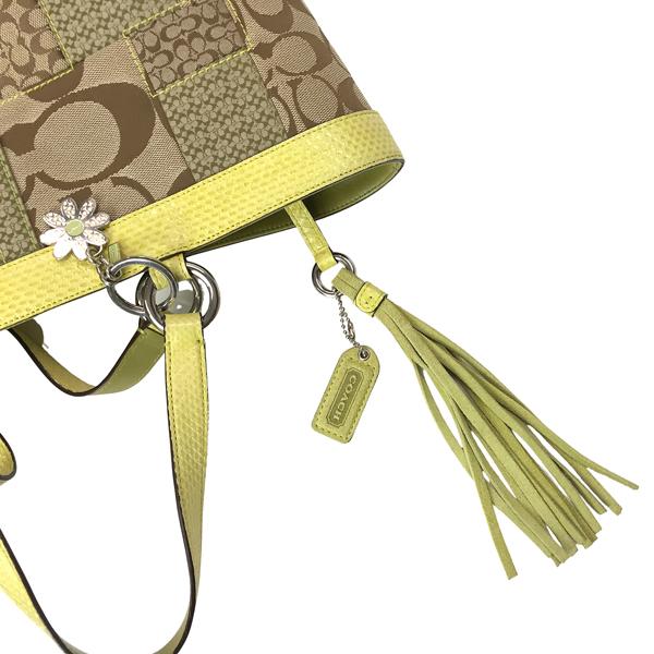 美品　希少　COACH コーチ　トートバッグ　キャンバス　レザー　パイソン調 COACH（コーチ） 【中古】【非常に良い】COACH トートバッグ C05Q 3694
