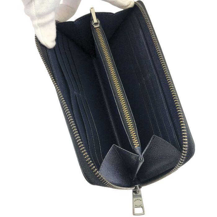 COACH（コーチ） 【中古】COACH 長財布【ほぼ新品】ネイビー ジップ