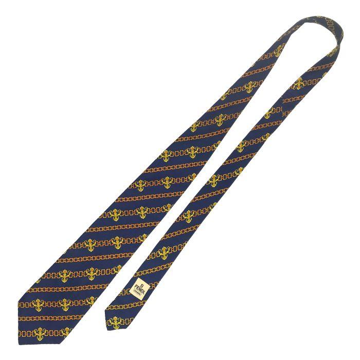 良好 FENDI フェンディ  ネクタイ   グレー×ブラウン ウール カシミヤ メンズ ナロー チェック　240001122423 大人の色気♡FENDI フェンディ ネクタイ (FENDI/ネクタイ