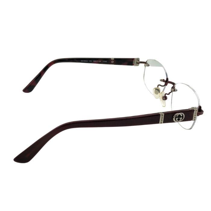 91 A 美品　グッチ　GUCCI　メガネ　度付き グッチ GUCCI メガネ 眼鏡 アイウェア レディース メンズ （シルバー