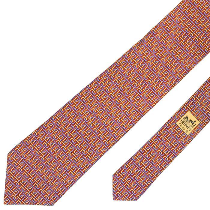 HERMES 【中古】HERMES エルメス ネクタイ【ほぼ新品】9cm