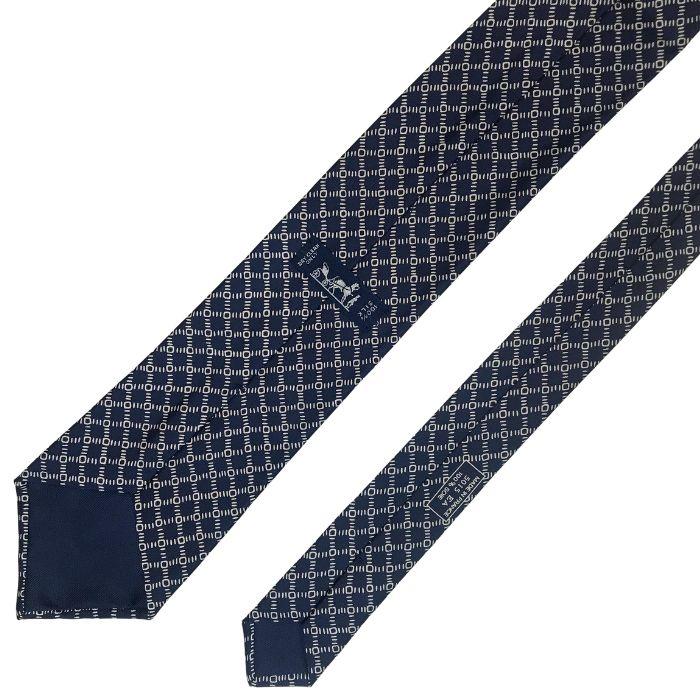 HERMES（エルメス） 【中古】HERMES ネクタイ【ほぼ新品】9cm ネイビー