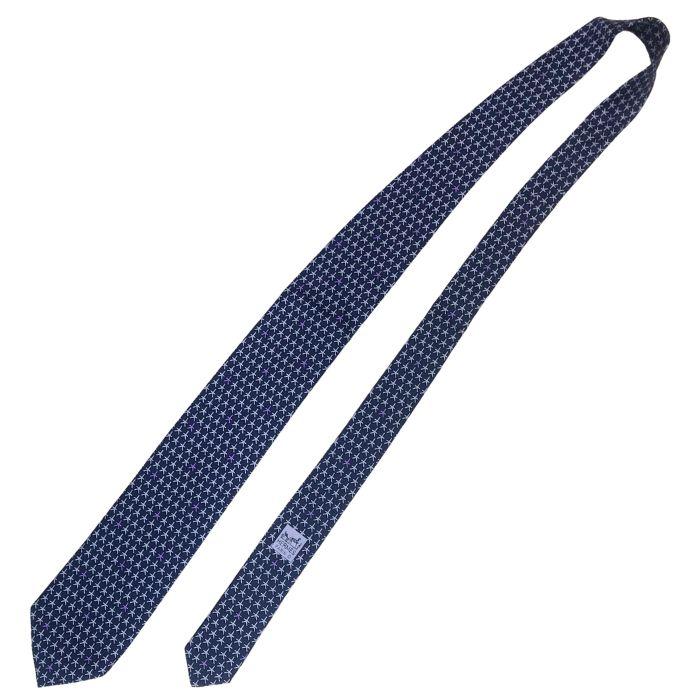HERMES 【中古】HERMES エルメス ネクタイ【ほぼ新品】9cm