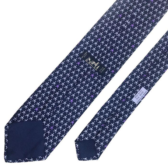 HERMES（エルメス） 【中古】HERMES ネクタイ【ほぼ新品】9cm ネイビー