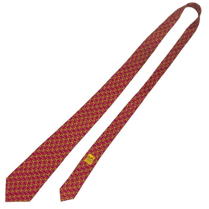 HERMES（エルメス） 【中古】HERMES ネクタイ【非常に良い】9cm レッド