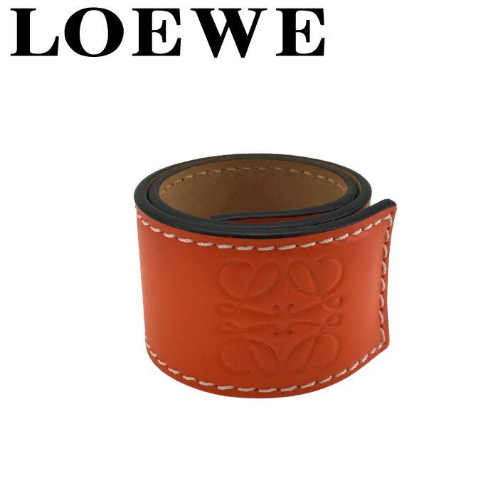 LOEWE オレンジ　レザーバングル Twist double bracelet in calfskin Orange - LOEWE