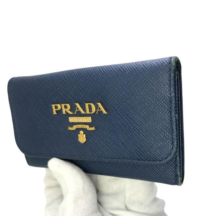 PRADA（プラダ） 【中古】PRADA キーケース 6連【非常に良い】ブルー