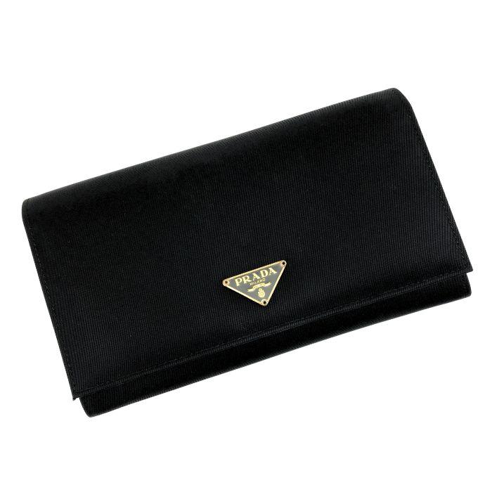 PRADA（プラダ） 【中古】PRADA 二つ折り長財布【ほぼ新品】ブラック