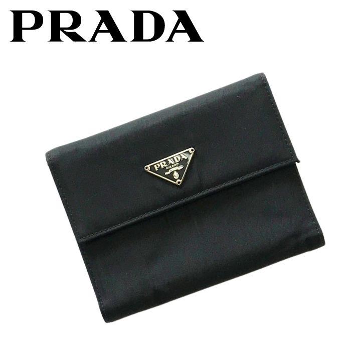 ほぼ未使用品　箱・カード付き　PRADA プラダ　三つ折り財布　ナイロン　黒 楽天市場】プラダ 三つ折り財布 ナイロンの通販