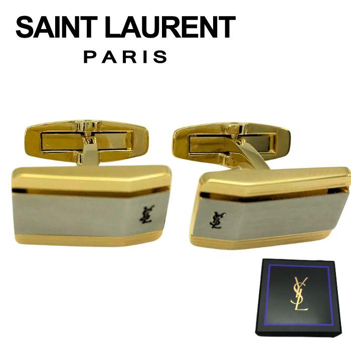 イヴサンローラン　YSLロゴ　カフスリンクス　42751 SAINT LAURENT 【中古】Yves Saint Laurent イブサンローラン カフス