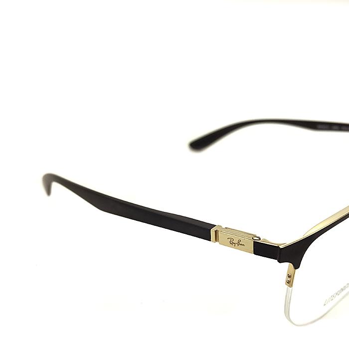 安いアウトレット RayBan メガネフレーム ブランド レイバン LITEFORCE ブラック×ゴールド 眼鏡 rx-6513-2890