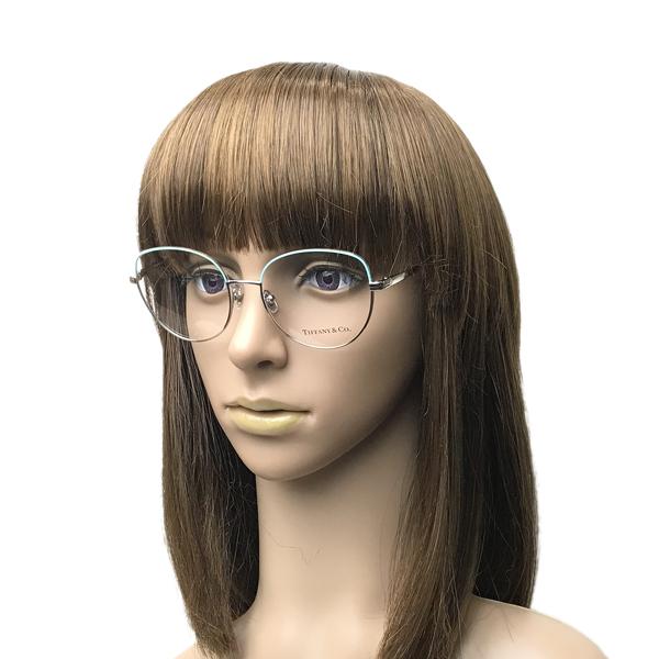 ティファニー バイカラー 眼鏡 度入り シルバー色 TF1138 6151 TIFFANY&Co.（ティファニー） メガネフレーム ブランド スカイブルー