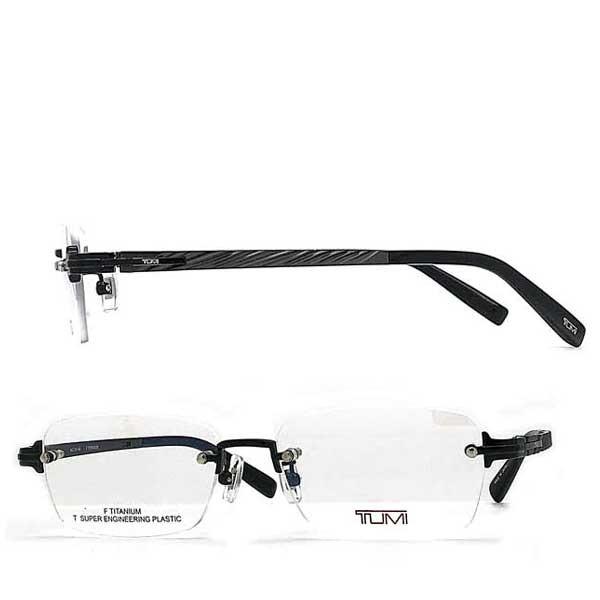 TUMI トゥミ ブラック 縁無しメガネフレーム ブランド 眼鏡 TU-10-0078-01 TUMI ブラック 縁無しメガネフレーム