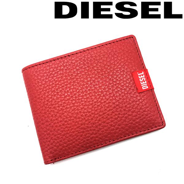 DIESEL（ディーゼル） 財布 ブランド 二つ折り レザー レッド X09012