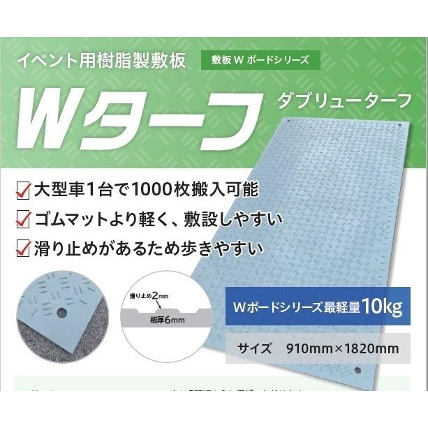 板厚6mm】重量10kg、敷板 プラスチック製 Wターフ 910×1820mm×8mm（板