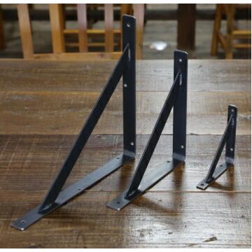 黒皮鉄シリーズ」棚受け金具（ワックス仕上げ）Lサイズ／1個単品