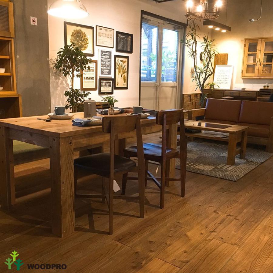 OLD ASHIBA(足場板古材)Ａタイプ テーブル 引出し(両面) 幅1500×奥行800×高さ710mm(高さ300-750mmで指定可)塗装仕上げ